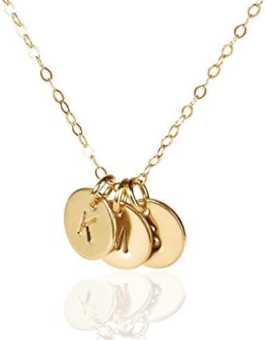 EFYTAL Initial Necklaces for Women|Girls, Dainty 14k Gold-Filled or Sterling Silver 3 Initial Necklace, Necklace with Initials, Necklace for Mom, Push Presents for New Mom,...