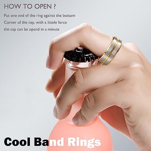 EIELO 9Pcs Stainless Steel Band Rings for Men Women Cool Fidget Spinning Chain Ring Anxiety Relief Fashion Simple Wedding Engagement Black Ring Set