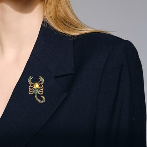 Enamel Brooch Pin For Women Men, Vintage Sunflower Rose Honey Bee USA Flag Crystal Lapel Pin, Butterfly Swan Scorpion Suit Dress Clips Accessory Gift