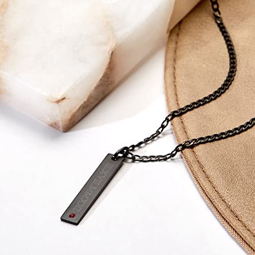 EVE'S ADDICTION Personalized Roman Numeral Men's Birthstone Necklace - Men's Birthstone Necklace - Men's Jewelry - Graduation Gift for Him - Gift for Dad - Father's Day Gift