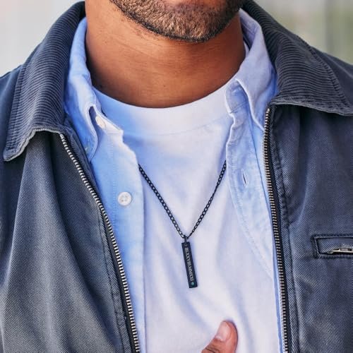 EVE'S ADDICTION Personalized Roman Numeral Men's Birthstone Necklace - Men's Birthstone Necklace - Men's Jewelry - Graduation Gift for Him - Gift for Dad - Father's Day Gift