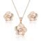 EVEVIC Rose Flower Necklace Earrings Set for Women 18K Gold Plated Hypoallergenic Jewelry Sets