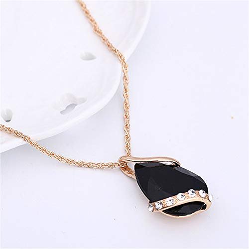 Ezing Women Crystal Pendant Gold Plated Chain Necklace Earring Jewelry Set