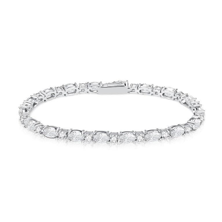 FANCIME Birthstone Bracelets Sterling Silver Tennis Bracelets Charm Fine Jewelry Birthday Jewelry Gifts for Women Mom 7"