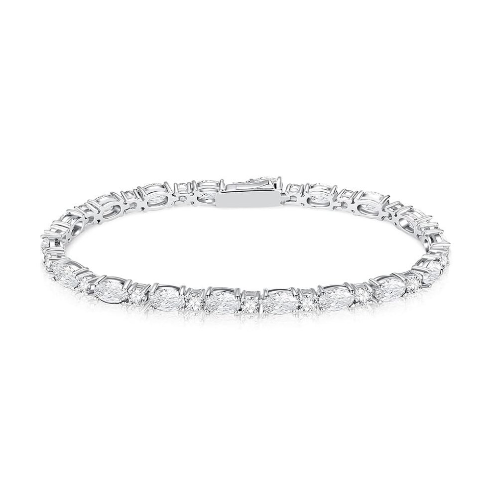 FANCIME Birthstone Bracelets Sterling Silver Tennis Bracelets Charm Fine Jewelry Birthday Jewelry Gifts for Women Mom 7"