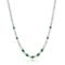 FANCIME Sterling Silver Created Emerald Tennis Necklace May Birthstone Necklace with 4mm Cubic Zirconia 6 * 8mm Oval Emerald Luxury Fine Jewelry for Women 18"
