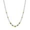FANCIME Sterling Silver Created Peridot Tennis Necklace August Birthstone Necklace with 4mm Cubic Zirconia 6 * 8mm Oval Peridot Luxury Fine Jewelry for Women 18"