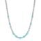 FANCIME Sterling Silver Created Turquoise Tennis Necklace December Birthstone Necklace with 4mm Cubic Zirconia 6 * 8mm Oval Turquoise Luxury Fine Jewelry for Women