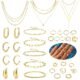FASACCO Gold Jewelry Sets for Women Trendy Gold Accessories Gold Necklace and Bracelet set Gold Jewelry Pack