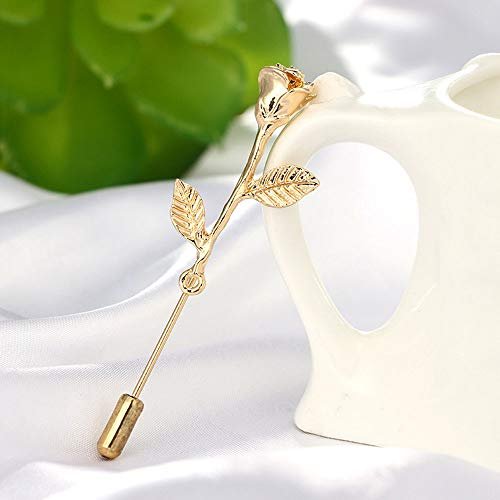 Fashion Men Rose Floral Lapel Stick Brooch Pin Suit Tuxedo Corsage Accessory