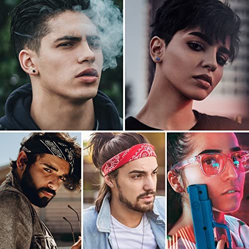 FIBO STEEL 𝟔 𝐏𝐚𝐢𝐫𝐬 𝐓𝐢𝐭𝐚𝐧𝐢𝐮𝐦 𝐒𝐜𝐫𝐞𝐰 𝐁𝐚𝐜𝐤 𝐄𝐚𝐫𝐫𝐢𝐧𝐠𝐬 for Men Women Surgical Stainless Steel Stud Earrings 𝐇𝐲𝐩𝐨𝐚𝐥𝐥𝐞𝐫𝐠𝐞𝐧𝐢𝐜 𝐌𝐮𝐥𝐭𝐢𝐜𝐨𝐥𝐨𝐫 Double Side Earrings Piercing 𝐒𝐥𝐞𝐞𝐩𝐞𝐫 Studs...