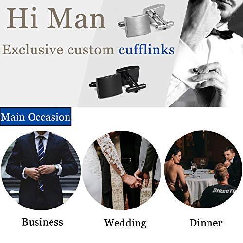 FIBO STEEL Stainless Steel Classic Cufflinks for Men Wedding Business