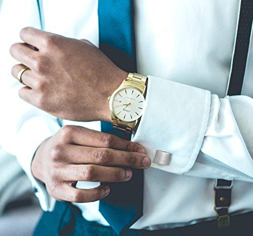 FIBO STEEL Stainless Steel Classic Cufflinks for Men Wedding Business