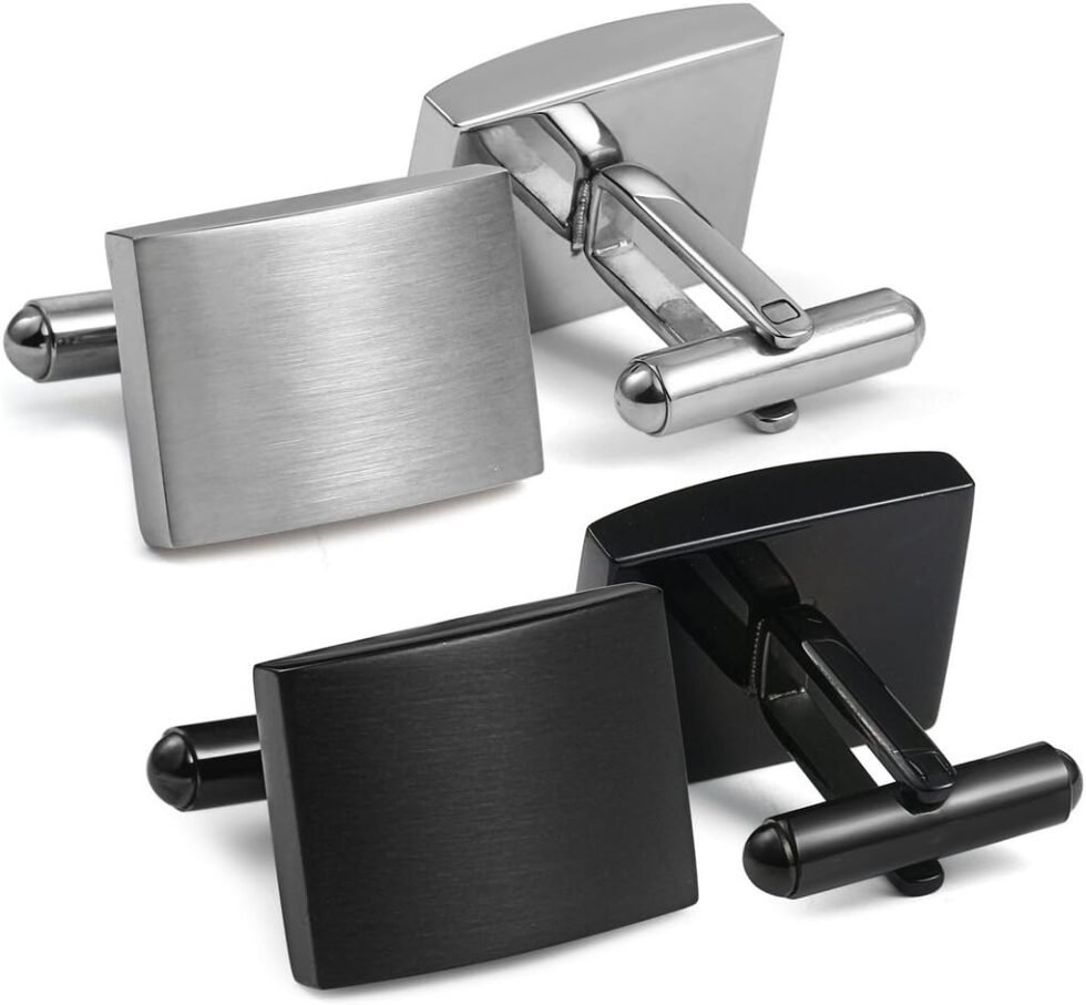FIBO STEEL Stainless Steel Classic Cufflinks for Men Wedding Business