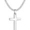 Fiusem Cross Necklace for Men, Silver Tone/Gold Plated/Black Mens Cross Necklaces with 3.5mm Cross Chain and Stainless Steel Cross Pendant, Cuban Chain 16-28 Inch