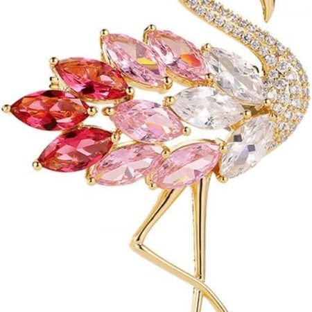 Flamingos Wild Animal Brooch Lapel Pin Women's Rhinestone Crystal Graceful Enamel Bird Brooch Brooch Pin for Women Girls Fashion Dress Hat Bag Suit Tie Wedding Accessories...