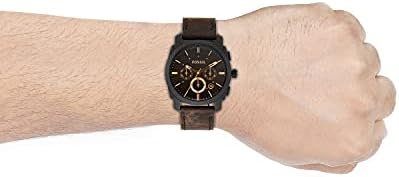 Fossil Machine Men's Watch with Stainless Steel or Leather Band, Chronograph or Analog Watch Display