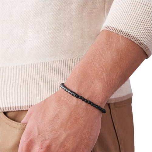 Fossil Men's Stainless Steel and Genuine Leather and/or Beaded Bracelet for Men