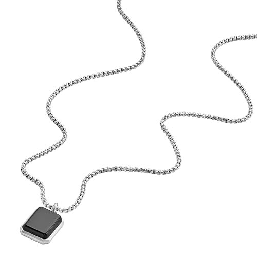 Fossil Men's Stainless Steel or Leather Necklace for Men
