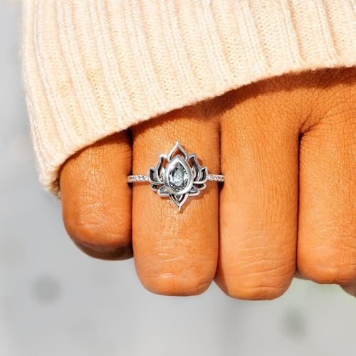 FUCK MY TRAUMA LOTUS RING, S925 Silver Lotus Flower High Polish Tarnish Resistant Zircon Inlaid Inspirational Ring Unique Lotus Ring Reminds You to Let Go of Your Trauma in a...