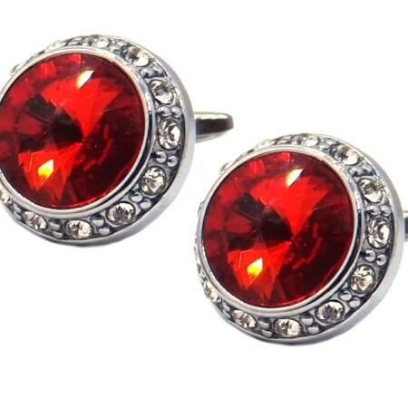 Große Manschettenknöpfe mit rubinroter Farbe Swarovski Crystals Mens Gift Manschettenknöpfe von CUFFLINKS DIRECT