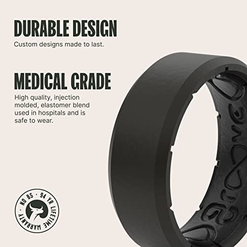 Groove Life Edge Silicone Ring - Breathable Rubber Wedding Rings for Men, Lifetime Coverage, Unique Design, Comfort Fit Ring