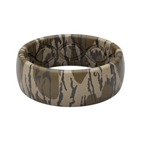 Groove Life Mossy Oak Camo Silicone Ring Breathable Rubber Wedding Rings for Men, Lifetime Coverage, Unique Design, Comfort Fit Ring