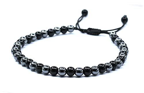 Hematite Black Obsidian Anklet - Anti Swellig Ankle Bracelet, Weight Loss Aid Ankle Bracelet for Men Women