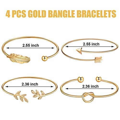 Hicarer Simple Bar Jewelry Set Vertical Bar Necklace Earrings Adjustable Cuff Bracelet for Women