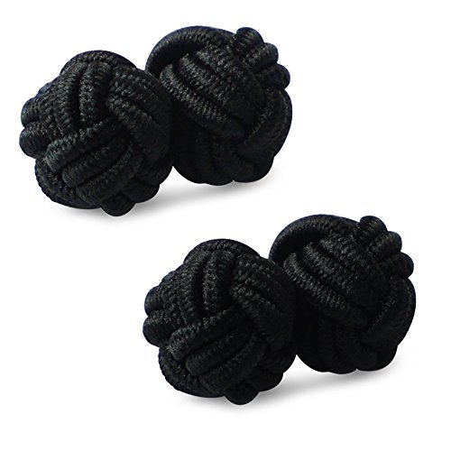 HONEY BEAR 5 Paar Herren/Damen Seide Stoff Knoten Seidenknoten Manschettenknöpfe Set,MEHRWEG