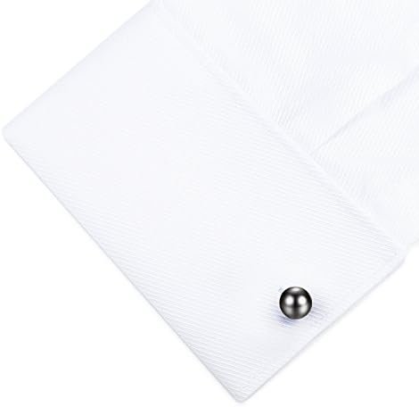 HONEY BEAR Men's Women's Imitation Pearl Cufflinks Wedding Cufflinks 1 Pair Reusable, Stainless Steel, Pearl