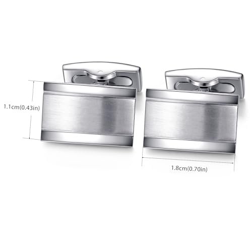HONEY BEAR Rectangle Cufflinks for Mens Steel Business Wedding Gift