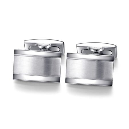 HONEY BEAR Rectangle Cufflinks for Mens Steel Business Wedding Gift