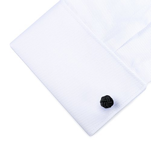 HONEY BEAR Silk Knot Cufflinks Fabric for Mens Shirt for Business Wedding Gift