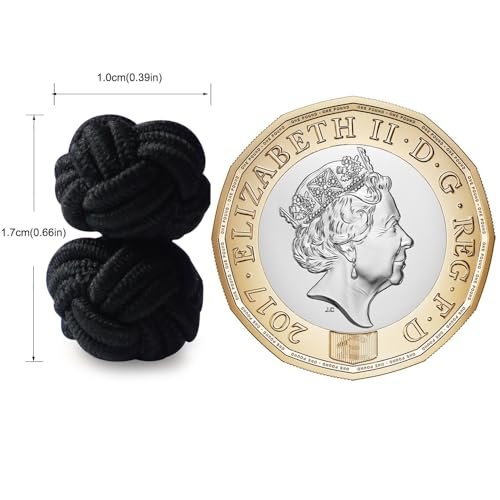 HONEY BEAR Silk Knot Cufflinks Fabric for Mens Shirt for Business Wedding Gift