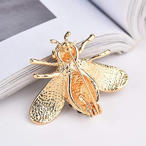 Honey Bee Brooches Crystal Insect Themed Bee Brooch Animal Fashion Shell Pearl Brooch Pin Gold Tone