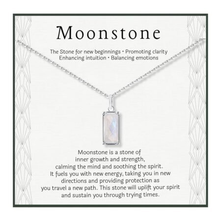 HOPE LOVE SHINE New Beginnings Rainbow Moonstone Sterling Silver Necklace for Women