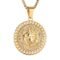 HZMAN 18K Gold Plated Lion Head Necklace Pendant for Men Boys Stainless Steel Hip Hop Rock Lion King Necklaces Charm Animal Amulet Jewelry