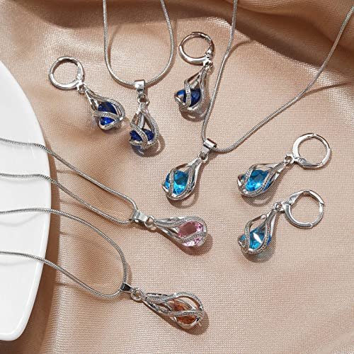 IFKM silver Jewelry Sets for Women Rhinestone Crystal CZ Bridal Bridesmaid Accessories Necklace Earrings set for Wedding Prom Anniversary Birthday Gifts