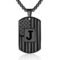 Initial A-Z Necklace for Men American Flag Dog Tag A-Z Pendant Stainless Steel Chain 22+2 Inches Personalized Patriotic Jewelry for Men