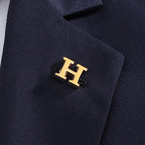 Initial Lapel Pin for Men Women, Brooch Pins for Men Suits, Metal Button Pins in 18K Gold and Silver Tone.