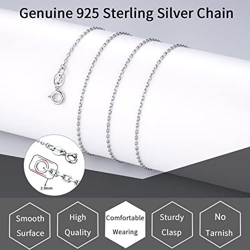 Jewlpire 925 Sterling Silver Chain Necklace Chain for Women 1.1mm Cable Chain Necklace Upgraded Spring-Ring Clasp - Thin & Sturdy - Italian Quality 16/18/20/22/24 Inch