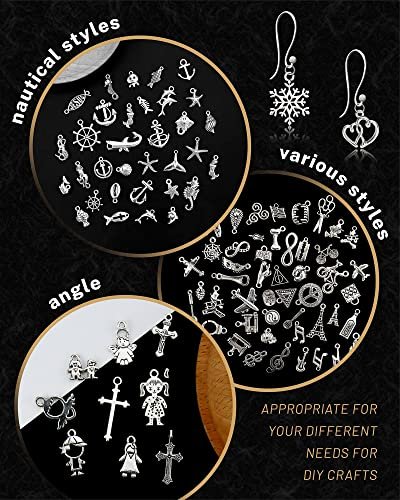 JIALEEY 300 PCS Wholesale Bulk Lots Jewelry Making Charms Mixed Smooth Tibetan Silver Alloy Charms Pendants DIY for Bracelet Necklace Jewelry Making and Crafting