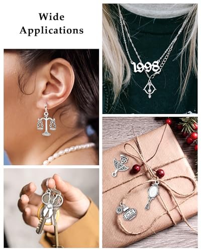 JIALEEY 65PCS Home Tool Charms Collection, Wholesale Bulk Lots Antique Silver Tibetan Alloy Worker 3D Tools Charms Pendants DIY for Jewelry Making and Crafting