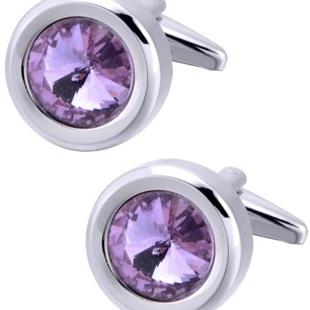 Jonwo Rund Kristall Manschettenknöpfe für Herren In Geschenkbox Silber und Gold Manschettenknöpfe Men Cufflinks Hochzeit Hemd Manschetten Tanzparty Ferien Jubiläum Kleid