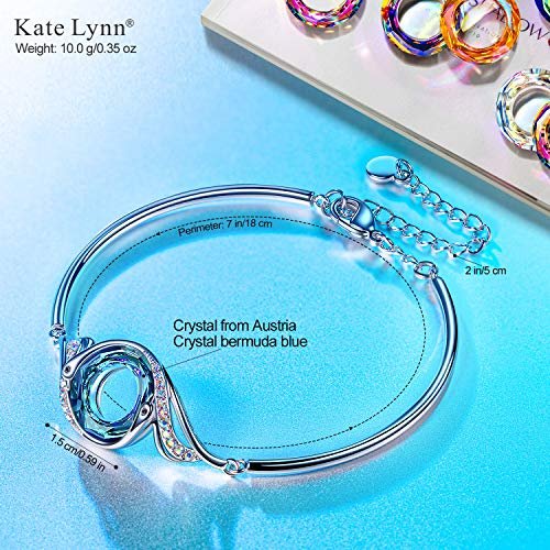 Kate Lynn "Rise From the Ashes" Phoenix Bracelet Made with Crystals from Austria, Adjustable Bangle Bracelet for Women 7"+2", Packaged with Jewelry Box, Birthday Gift for Women,...