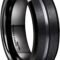 King Will Classic Tungsten Carbide Wedding Band Ring for Men - Available in Black, Silver, Gold, Blue, Brown, Red, and Purple Grooved Center Comfort Fit Suitable For Every Day Wear