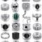 KISS WIFE Vintage Silver Punk Rings Set for Men, Cool Gothic Chunky Rings Bulk, Skull Snake Spade Ace Malachite Stackable Hippie Knuckle Rings Pack, Trendy Men's Jewelry Gift...