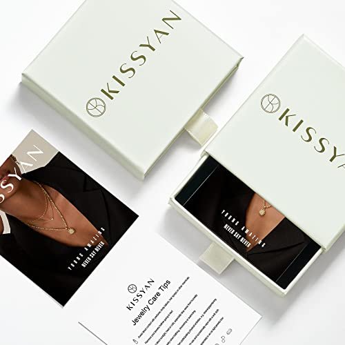 KissYan Initial Letter Pendant Necklace for Men Womens, 18K Gold Plated Square Capital Monogram Necklace Alhpabets from A-Z Figaro Chain Necklace