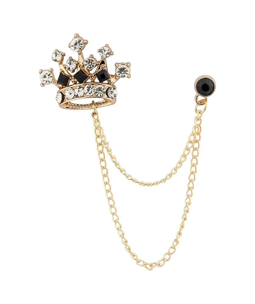 Knighthood Men's Crown Chain Brooch for Men